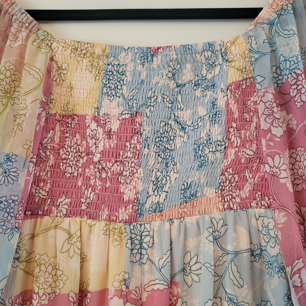 Taylor Floral Patchwork Print Multicolor Maxi Dre… - image 8